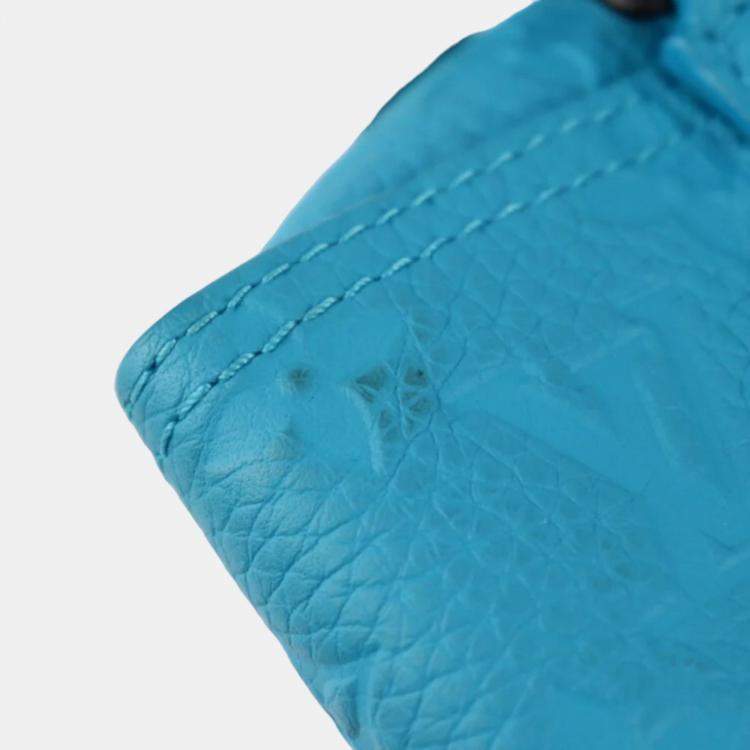 Pre Owned Louis Vuitton Blue Monogram Leather Empriente Triangle Tuffetage Shoulder Bag