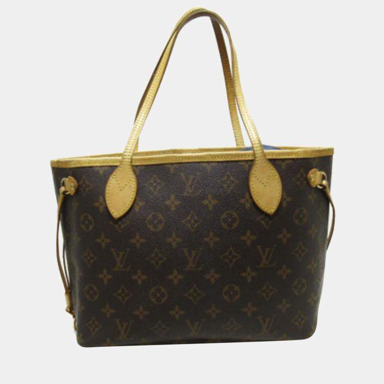 Louis Vuitton Neverfull MM Tote Handbag Monogram Canvas Gold Color