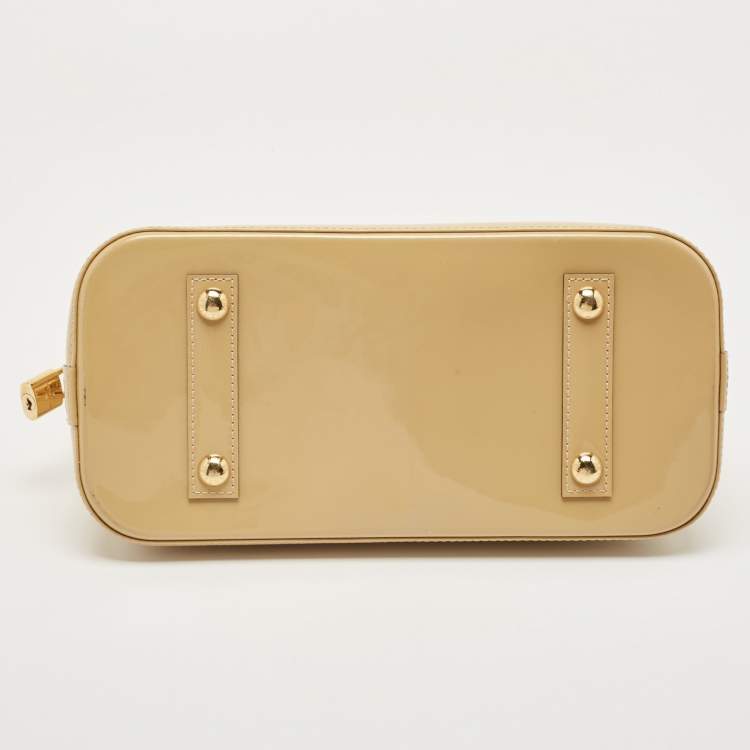 Pre Owned Louis Vuitton Citrine Monogram Vernis Alma PM Bag