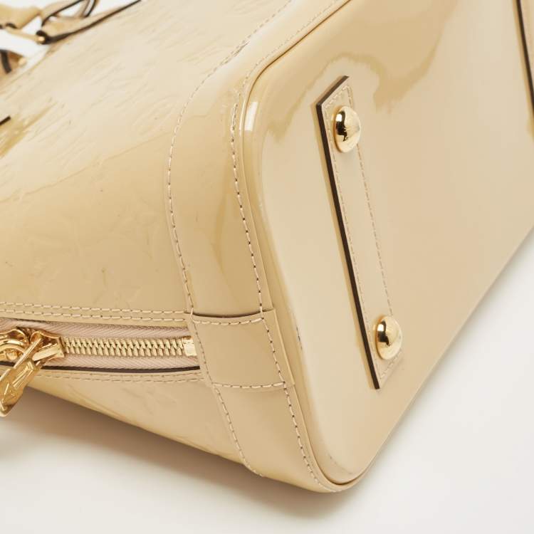 Pre Owned Louis Vuitton Citrine Monogram Vernis Alma PM Bag