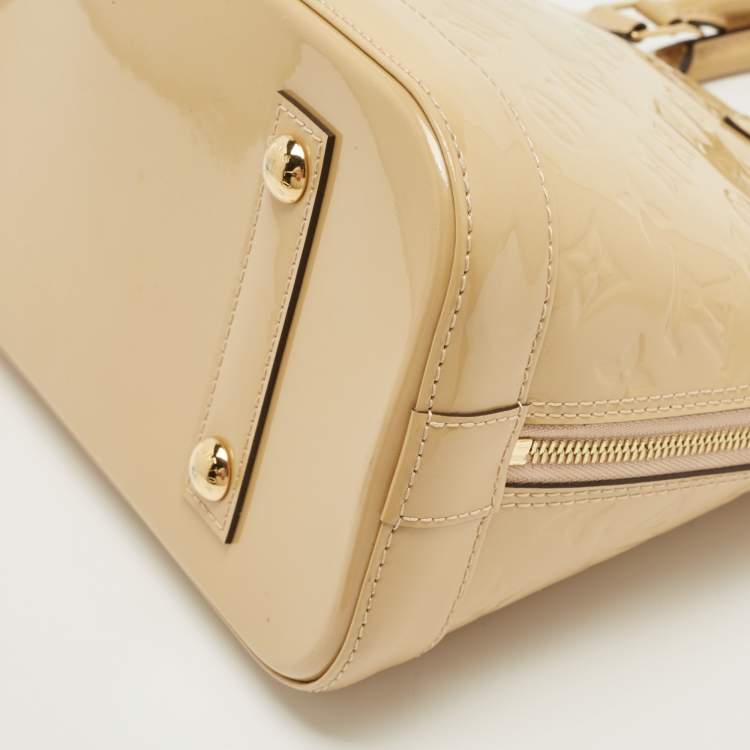 Pre Owned Louis Vuitton Citrine Monogram Vernis Alma PM Bag