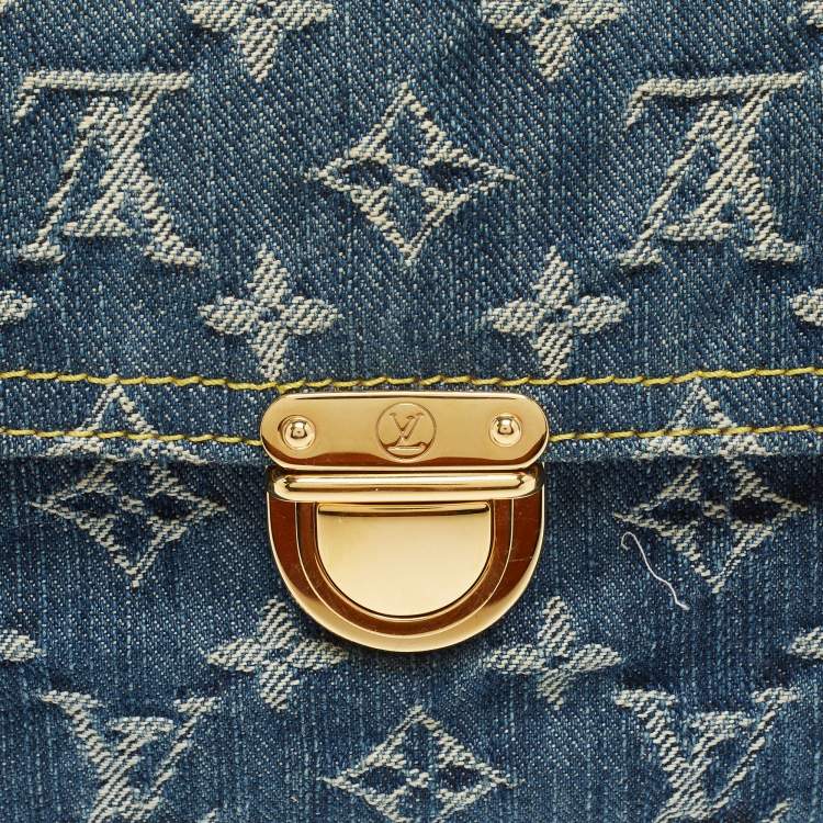 Pre Owned Louis Vuitton Blue Monogram Denim Pochette Clutch