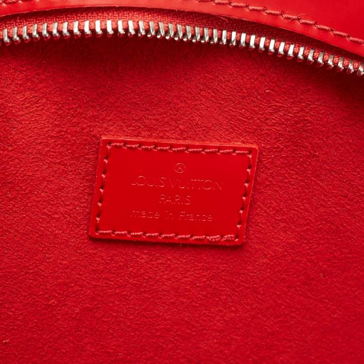 Pre Owned Louis Vuitton Red Monogram Mat Leather Op Art Round Bag