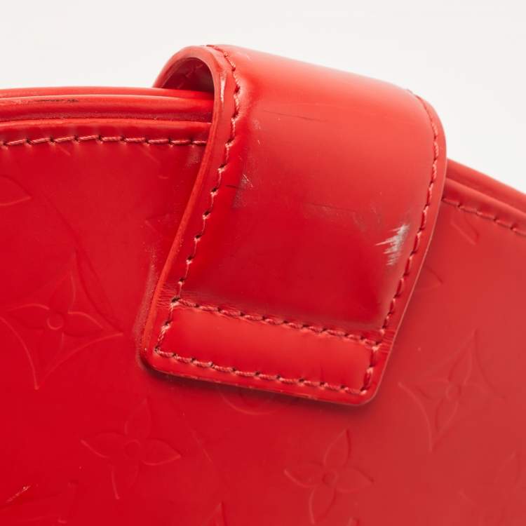 Pre Owned Louis Vuitton Red Monogram Mat Leather Op Art Round Bag