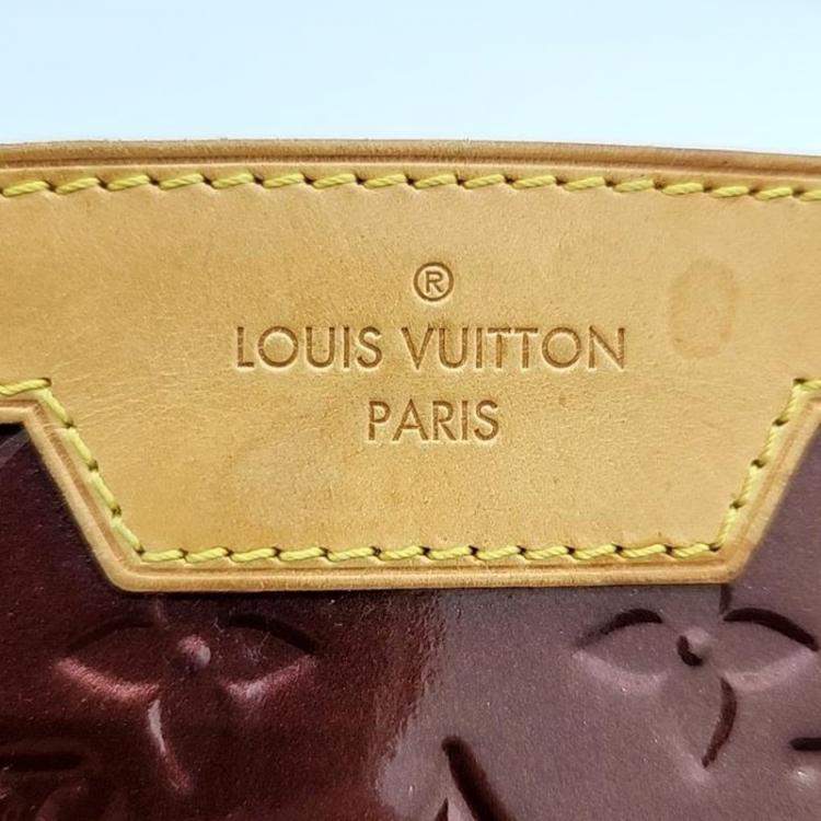 Pre Owned Louis Vuitton Purple Vernis Leather Monogram Brea MM Satchel Bag 