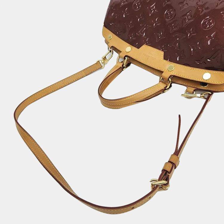 Pre Owned Louis Vuitton Purple Vernis Leather Monogram Brea MM Satchel Bag 