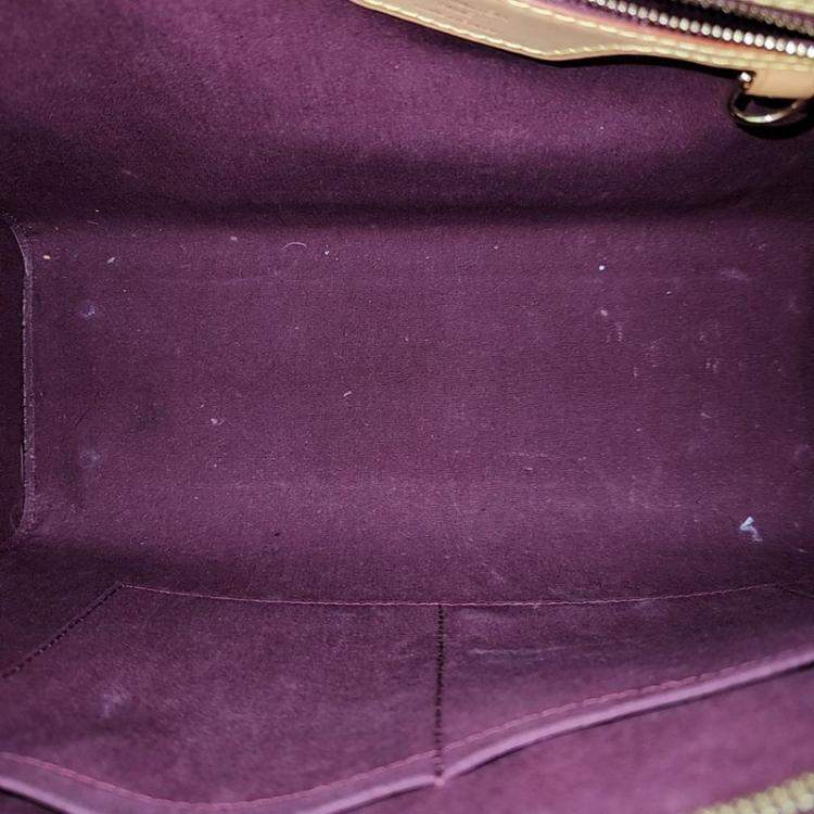 Pre Owned Louis Vuitton Purple Vernis Leather Monogram Brea MM Satchel Bag 