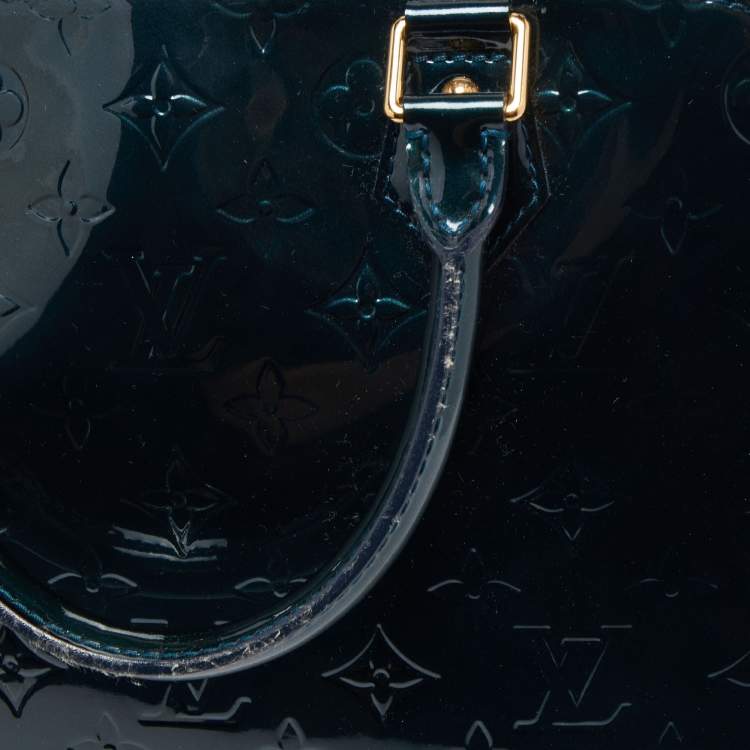 Pre Owned Louis Vuitton Bleu Nuit Monogram Vernis Alma GM Bag
