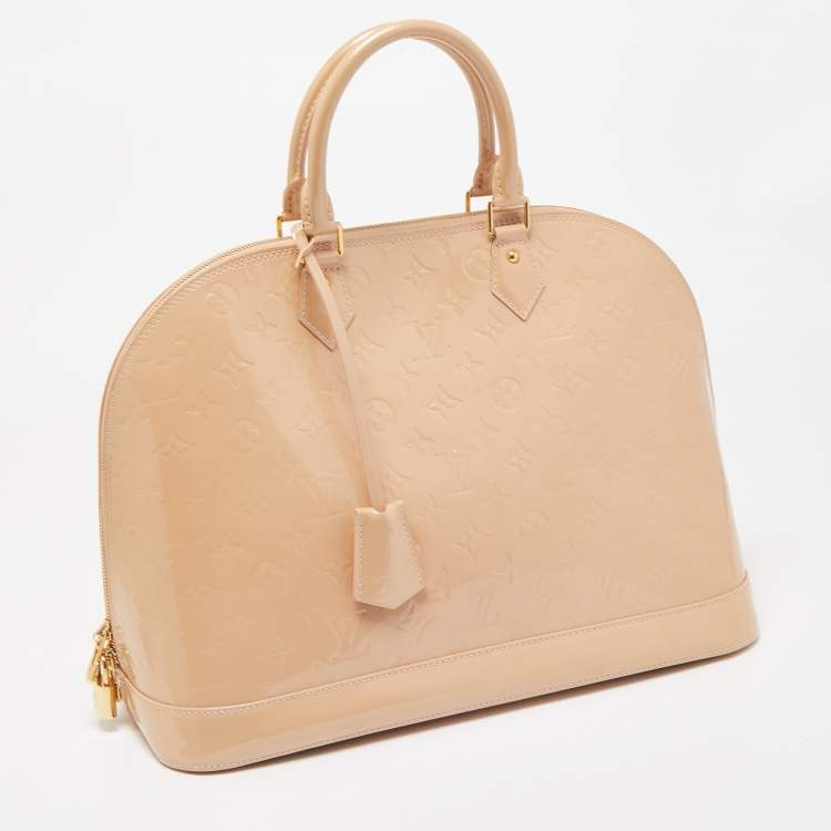 Pre Owned Louis Vuitton Rose Florentine Monogram Vernis Alma GM Bag