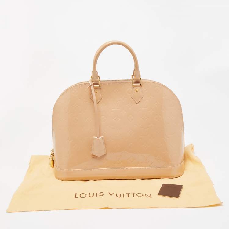 Pre Owned Louis Vuitton Rose Florentine Monogram Vernis Alma GM Bag
