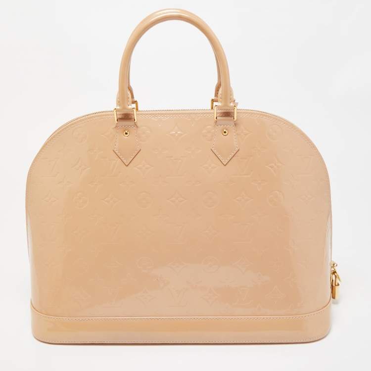 Pre Owned Louis Vuitton Rose Florentine Monogram Vernis Alma GM Bag