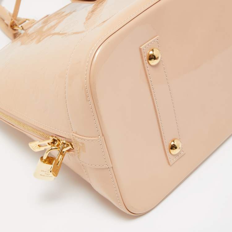 Pre Owned Louis Vuitton Rose Florentine Monogram Vernis Alma GM Bag