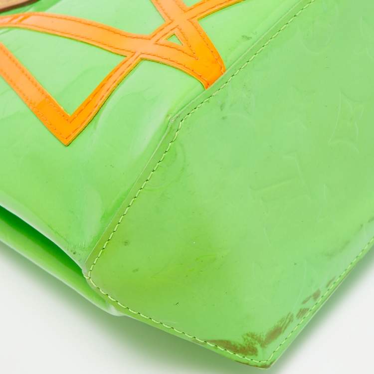 Pre Owned Louis Vuitton Neon Green Monogram Vernis Robert Wilson Reade PM Bag