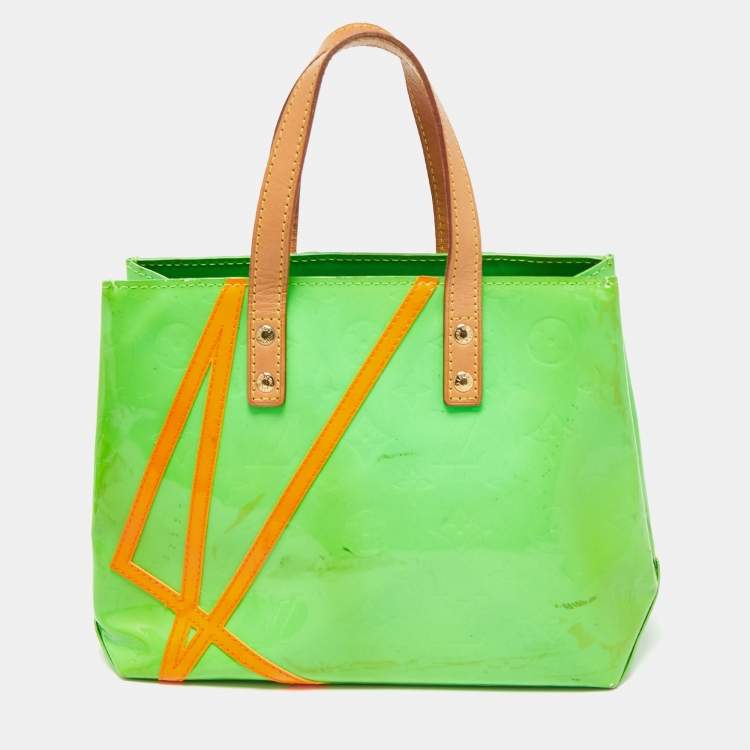 Pre Owned Louis Vuitton Neon Green Monogram Vernis Robert Wilson Reade PM Bag