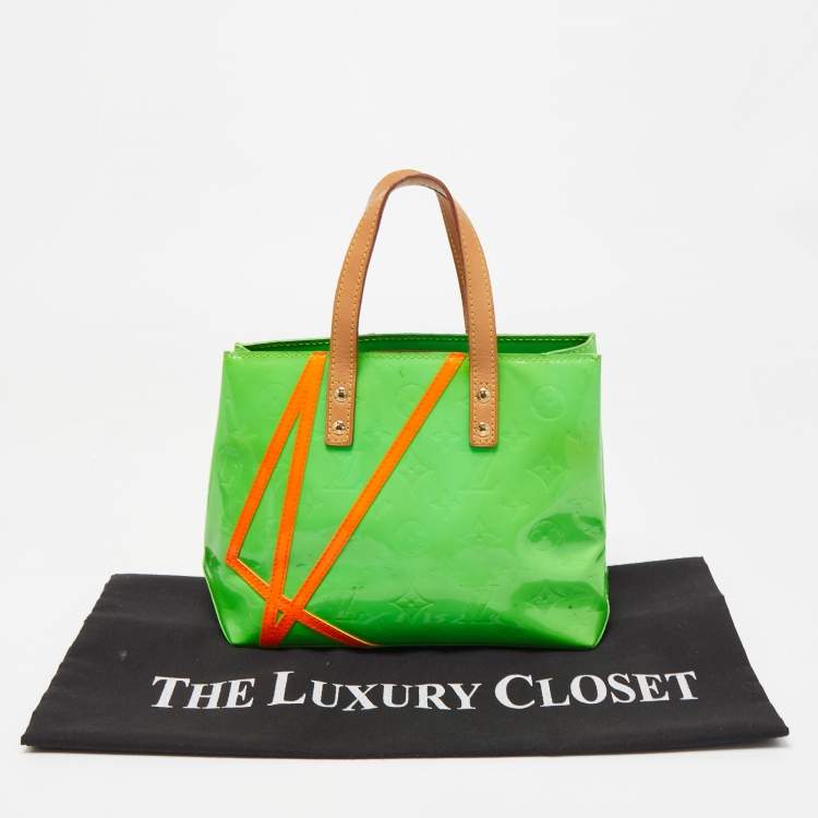 Pre Owned Louis Vuitton Neon Green Monogram Vernis Robert Wilson Reade PM Bag