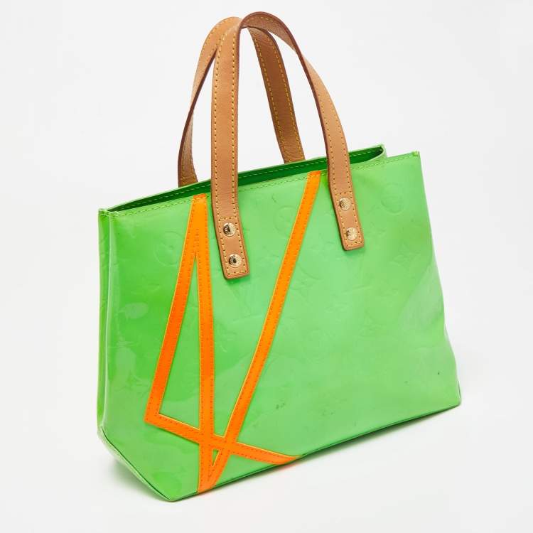Pre Owned Louis Vuitton Neon Green Monogram Vernis Robert Wilson Reade PM Bag
