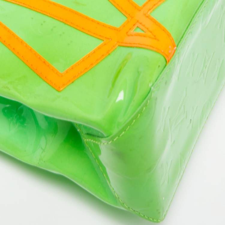 Pre Owned Louis Vuitton Neon Green Monogram Vernis Robert Wilson Reade PM Bag