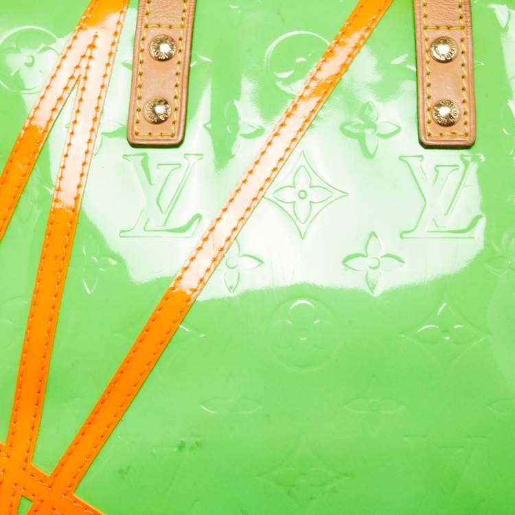 Pre Owned Louis Vuitton Neon Green Monogram Vernis Robert Wilson Reade PM Bag