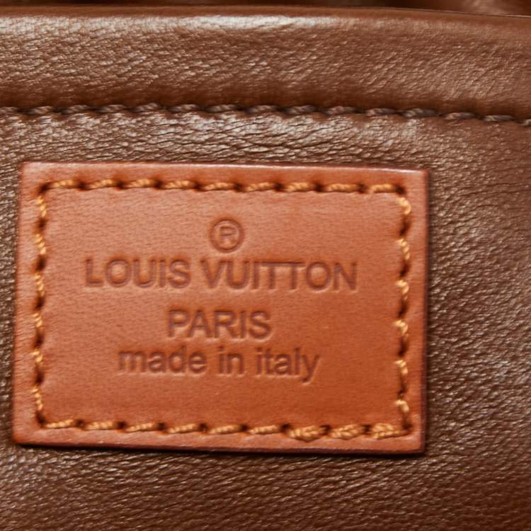 Pre Owned Louis Vuitton Orange Monogram Suede Onatah Fleurs GM Bag