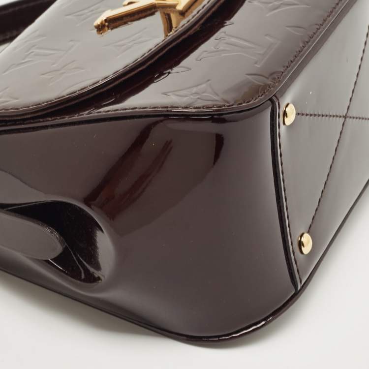 Pre Owned Louis Vuitton Amarante Monogram Vernis Pasadena Bag