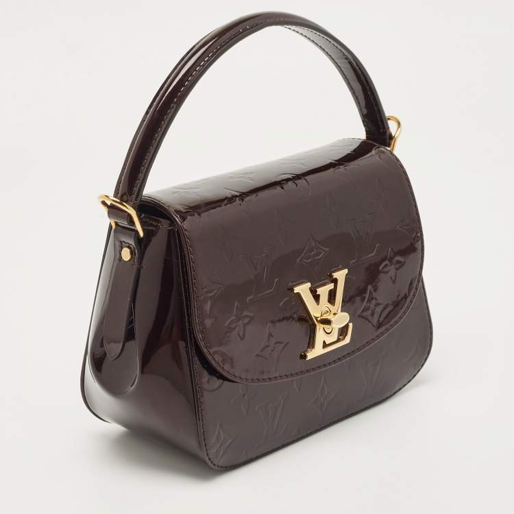 Pre Owned Louis Vuitton Amarante Monogram Vernis Pasadena Bag