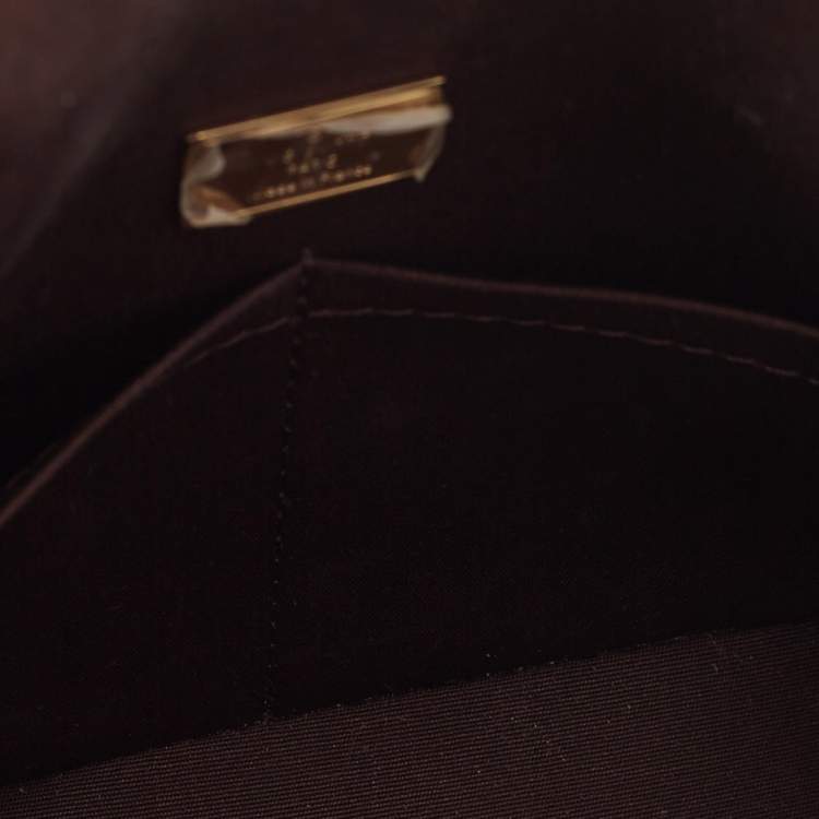Pre Owned Louis Vuitton Amarante Monogram Vernis Pasadena Bag