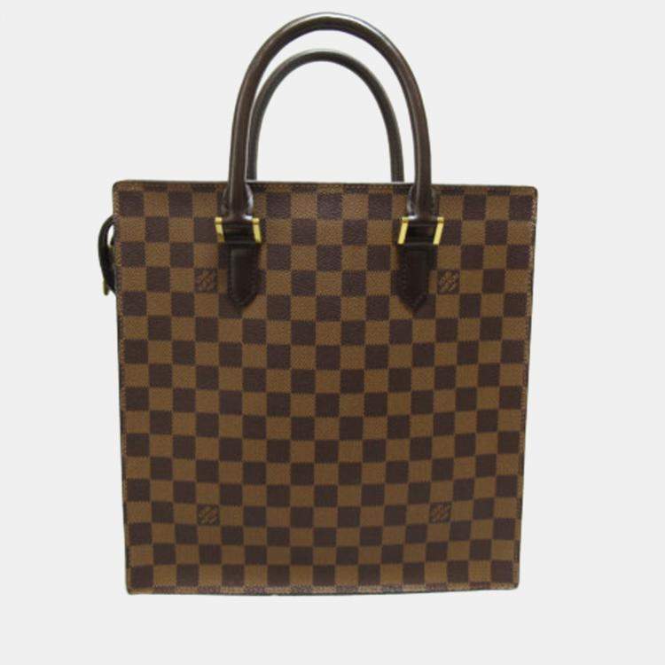 Louis Vuitton Tote in brown checkered canvas and brown leather at