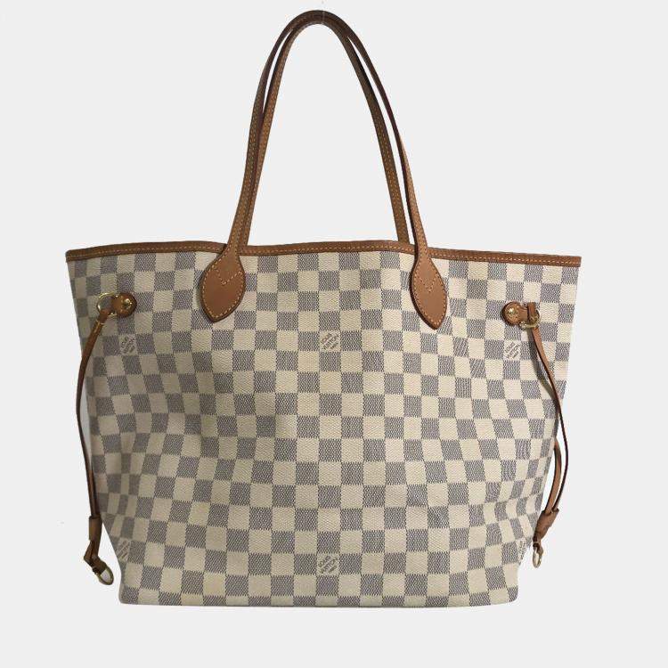 Authentic Louis Vuitton Neverfull MM Azur Damier Tote Bag