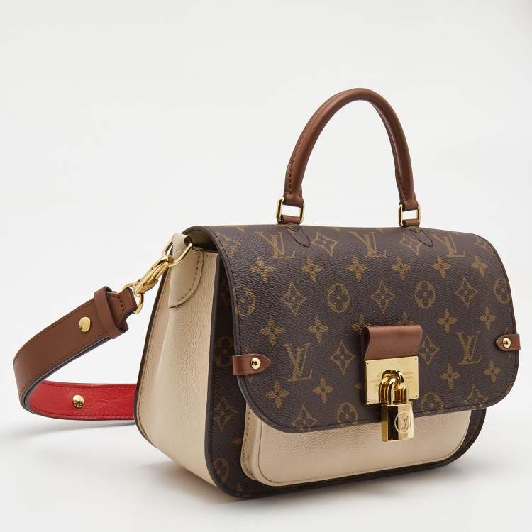 Pre Owned Louis Vuitton Creme Monogram Canvas and Leather Vaugirard Bag