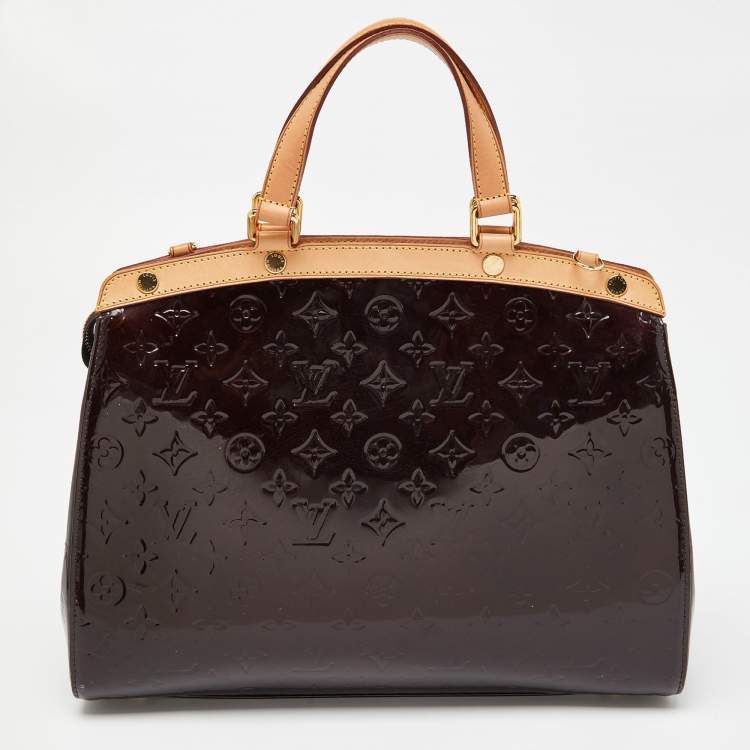 Pre Owned Louis Vuitton Amarante Monogram Vernis Brea GM Bag