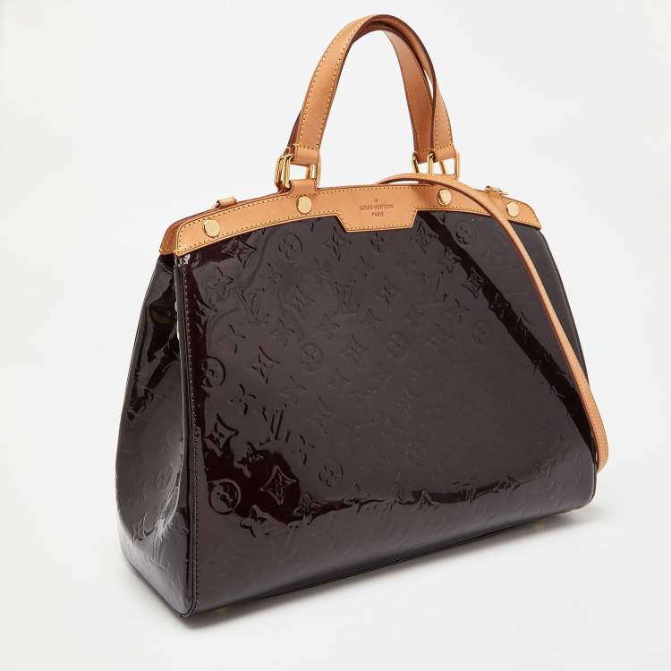 Pre Owned Louis Vuitton Amarante Monogram Vernis Brea GM Bag