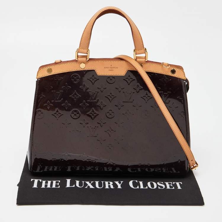 Pre Owned Louis Vuitton Amarante Monogram Vernis Brea GM Bag