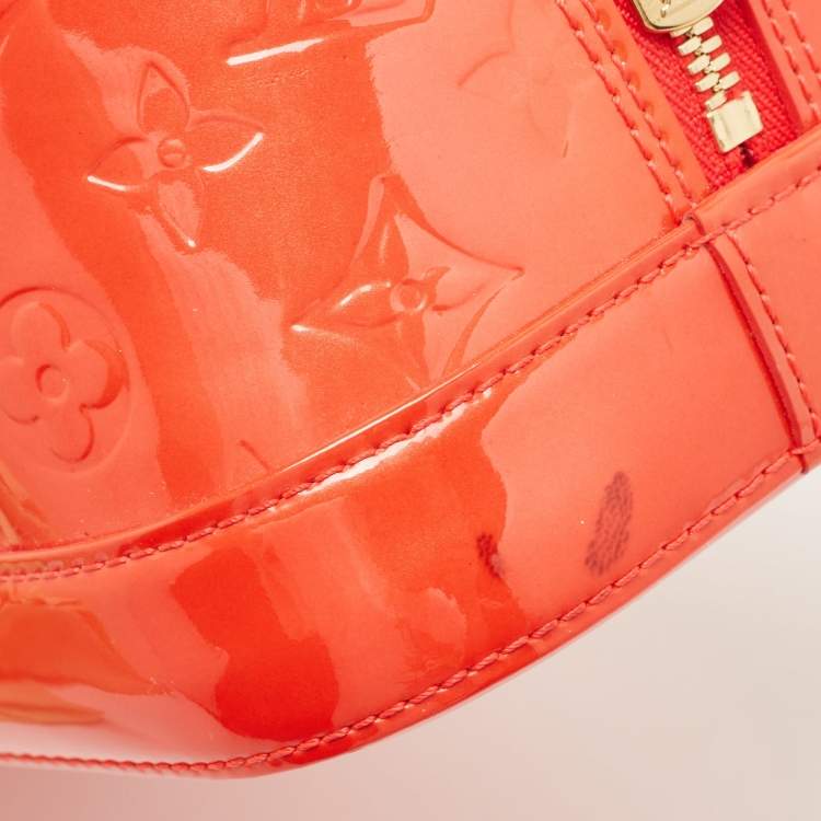 Pre Owned Louis Vuitton Rouge Grenadine Monogram Vernis Alma PM Bag