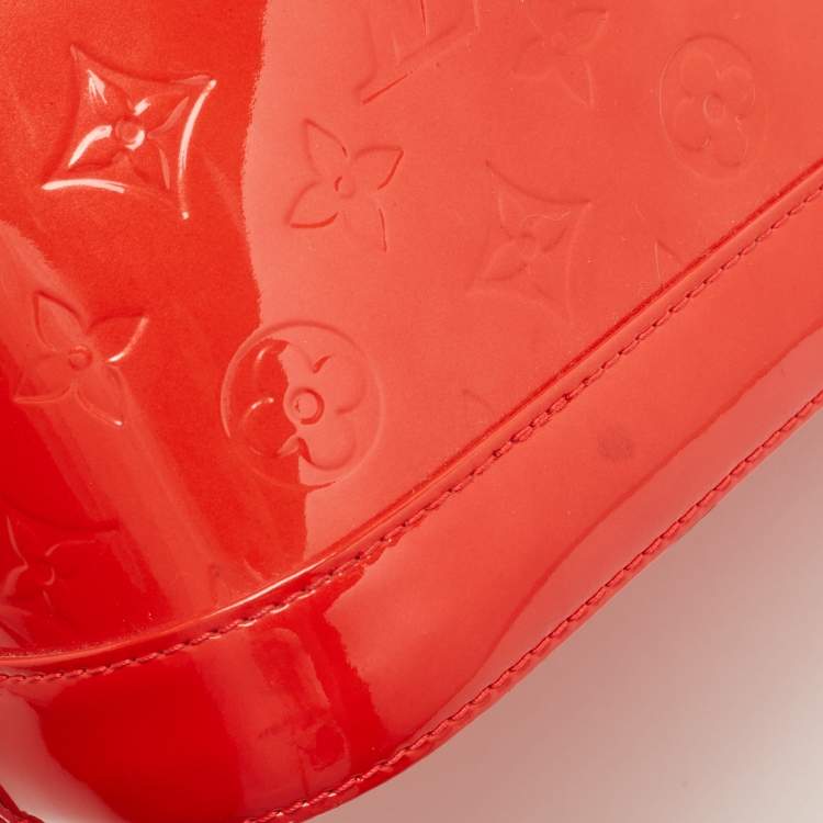 Pre Owned Louis Vuitton Rouge Grenadine Monogram Vernis Alma PM Bag