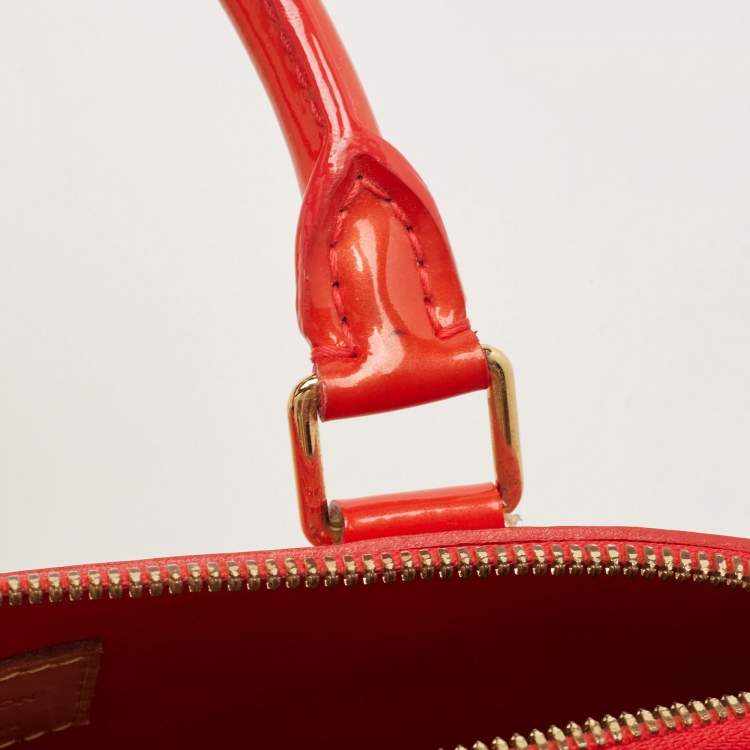Pre Owned Louis Vuitton Rouge Grenadine Monogram Vernis Alma PM Bag