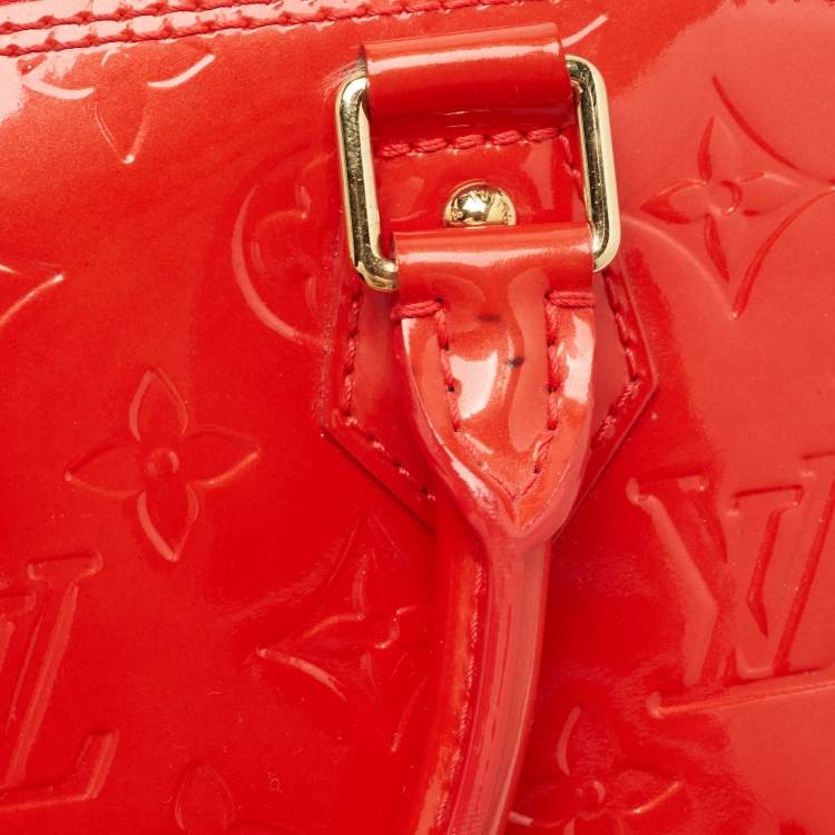 Pre Owned Louis Vuitton Rouge Grenadine Monogram Vernis Alma PM Bag