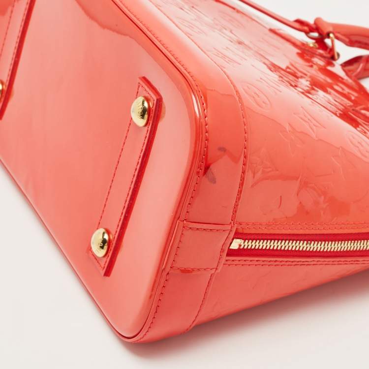 Pre Owned Louis Vuitton Rouge Grenadine Monogram Vernis Alma PM Bag