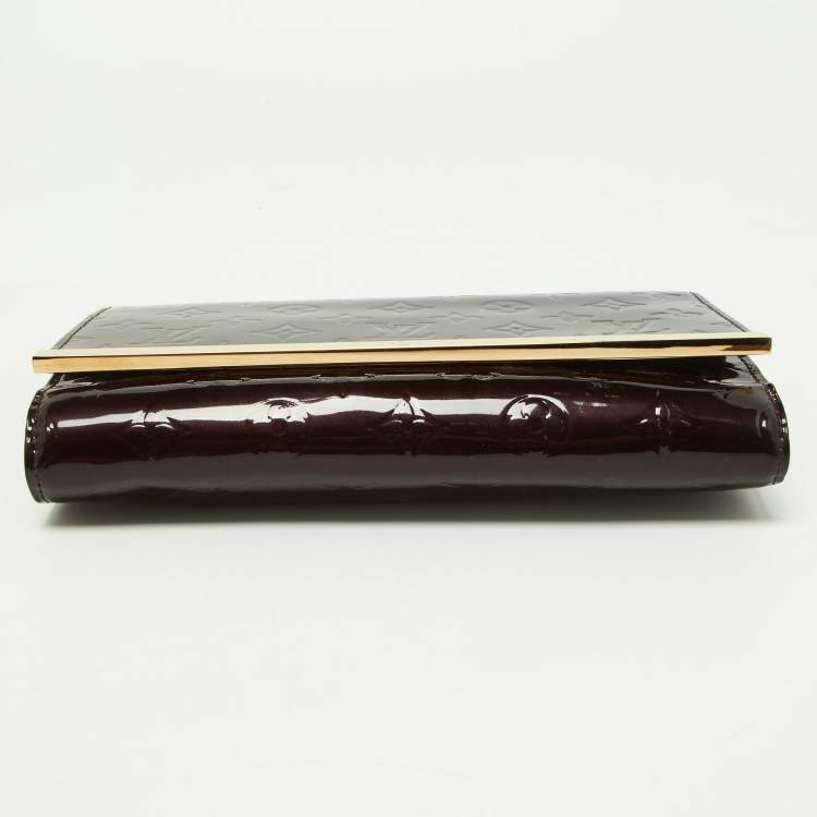 Pre Owned Louis Vuitton Amarante Monogram Vernis Ana Clutch Bag
