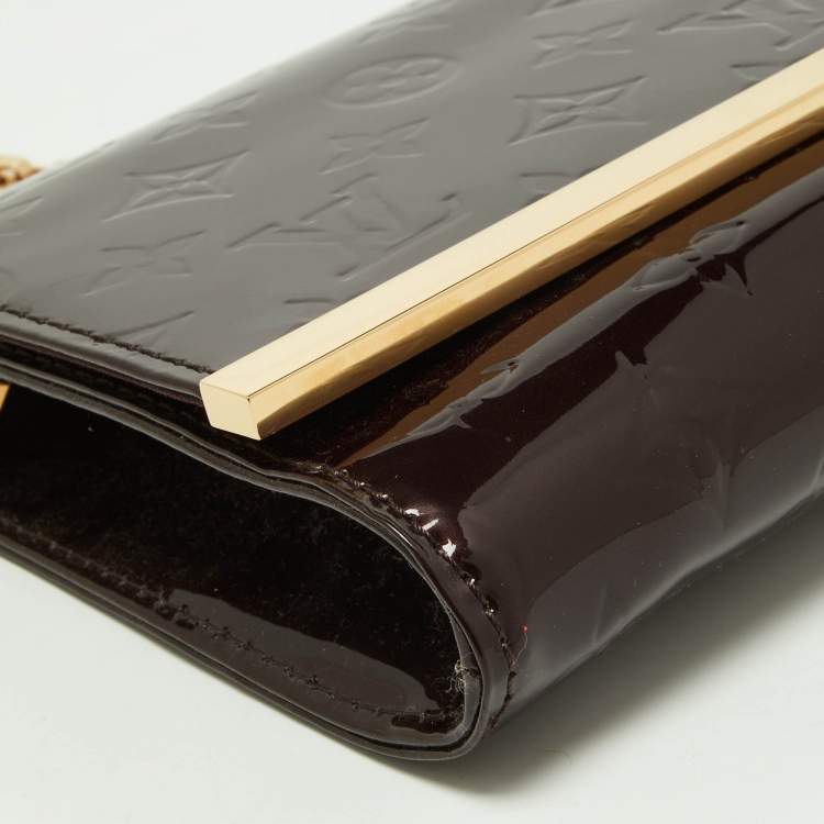 Pre Owned Louis Vuitton Amarante Monogram Vernis Ana Clutch Bag