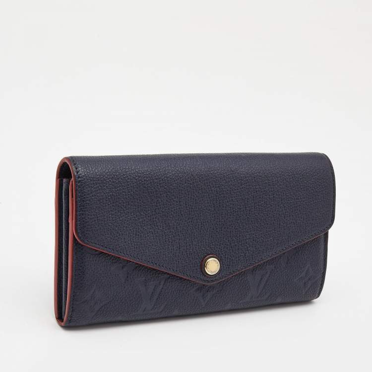 Pre Owned Louis Vuitton Bleu Infini Monogram Empreinte Leather Sarah Wallet