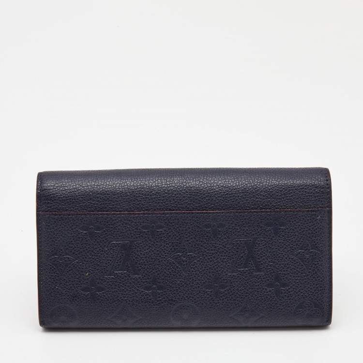 Pre Owned Louis Vuitton Bleu Infini Monogram Empreinte Leather Sarah Wallet
