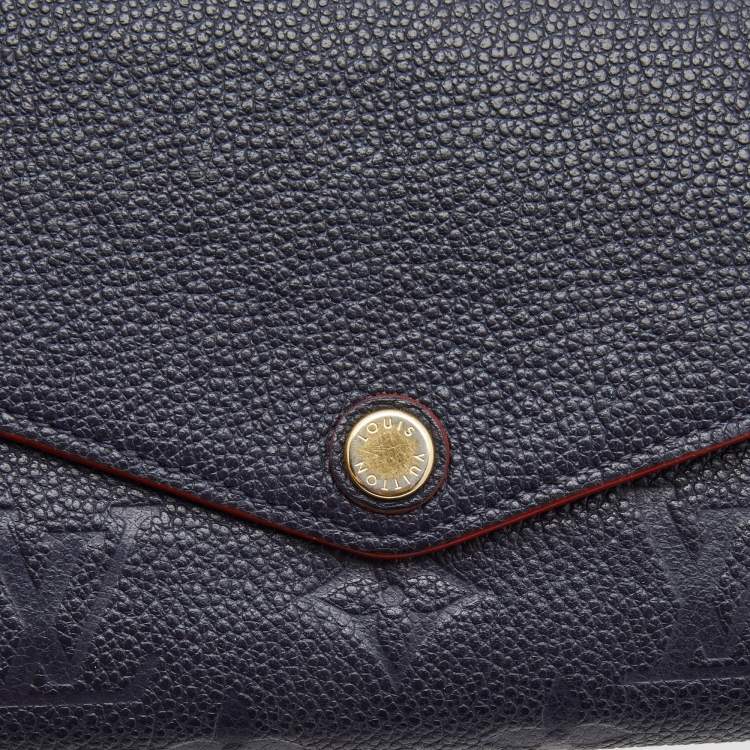 Pre Owned Louis Vuitton Bleu Infini Monogram Empreinte Leather Sarah Wallet