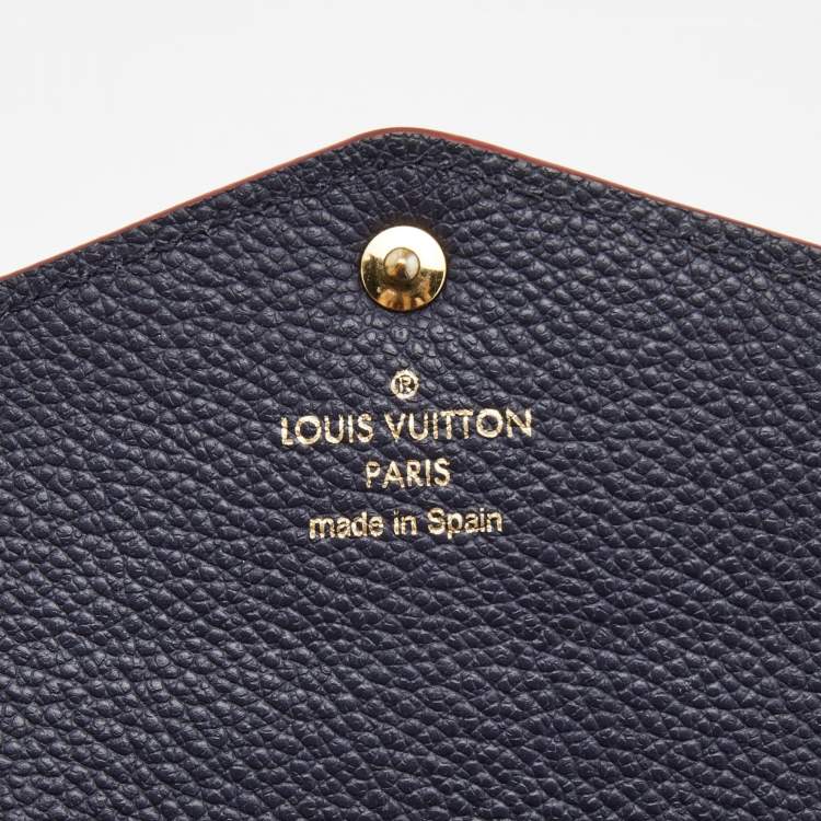 Pre Owned Louis Vuitton Bleu Infini Monogram Empreinte Leather Sarah Wallet