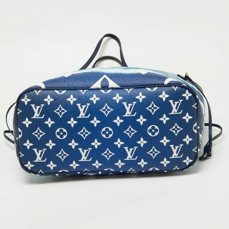 Pre Owned Louis Vuitton Blue Monogram Canvas Escale Neverfull MM Bag