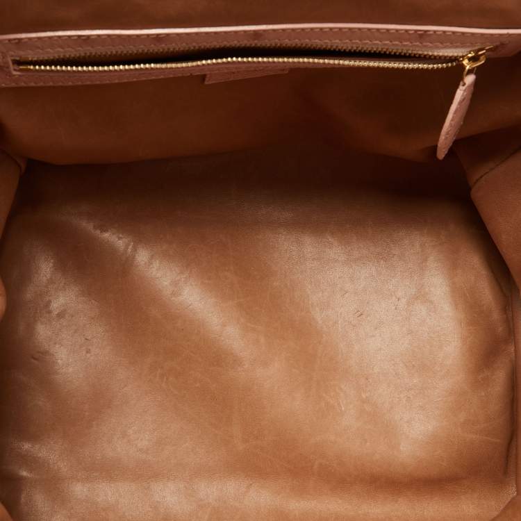 Pre Owned Louis Vuitton Poudre Ostrich Limited Edition Frame Speedy Bag