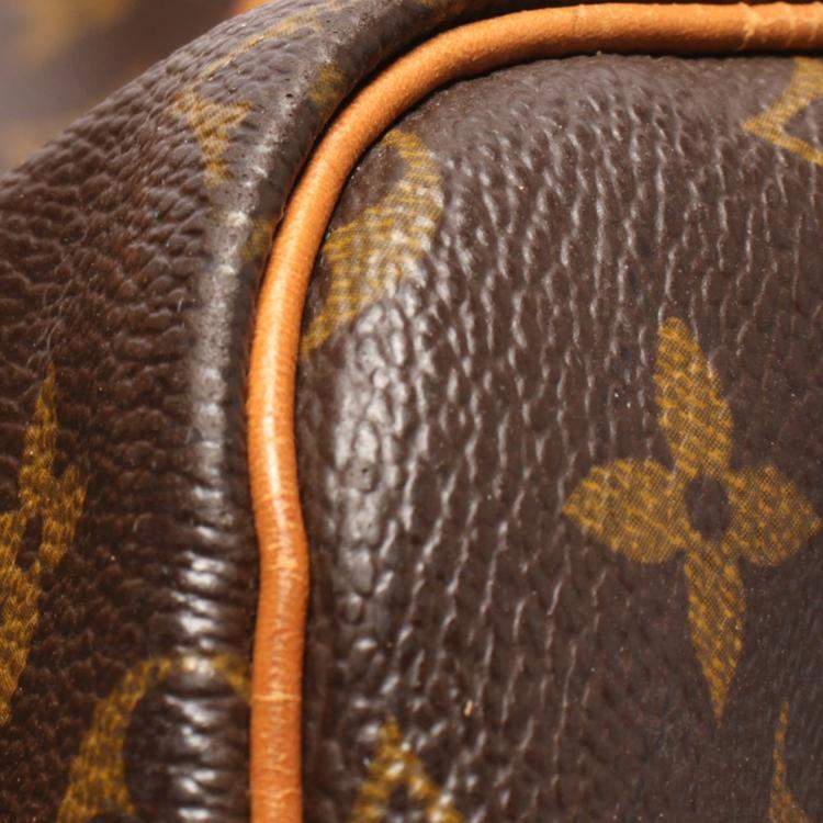 Pre Owned Louis Vuitton Brown Canvas 55 Keepall Bandouliere Duffel Bag
