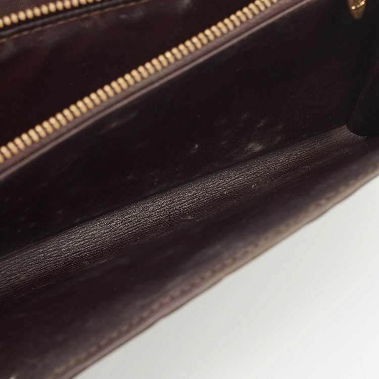Pre Owned Louis Vuitton Burgundy Monogram Vernis Sarah Wallet