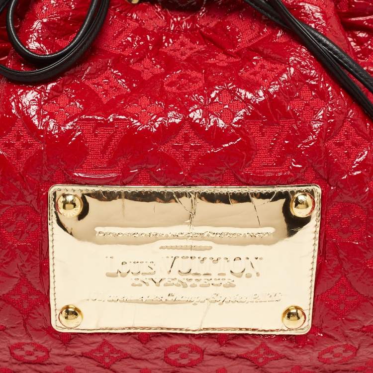 Pre Owned Louis Vuitton Red Monogram Vinyl and Canvas Squishy Bag