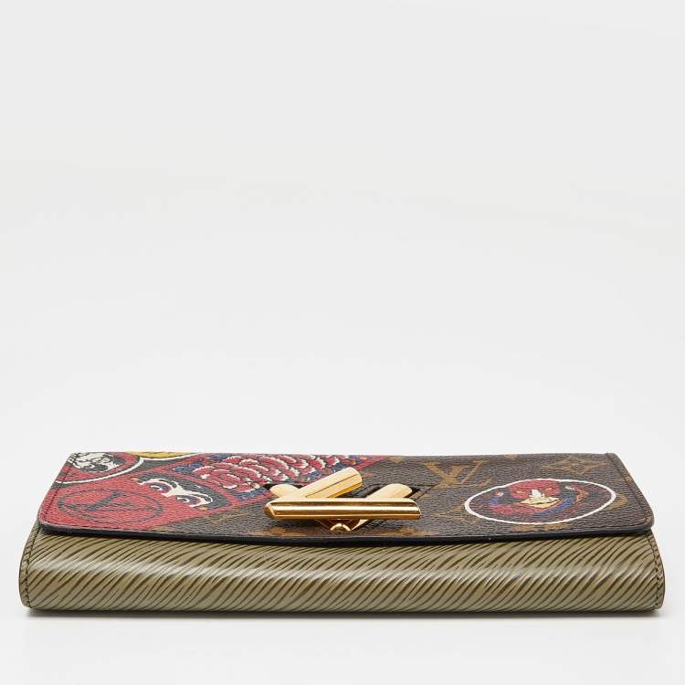 Pre Owned Louis Vuitton Monogram Canvas and Epi Leather Kabuki Twist Wallet