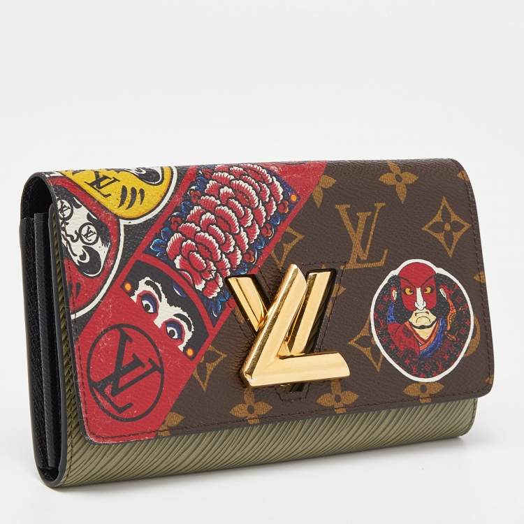 Pre Owned Louis Vuitton Monogram Canvas and Epi Leather Kabuki Twist Wallet